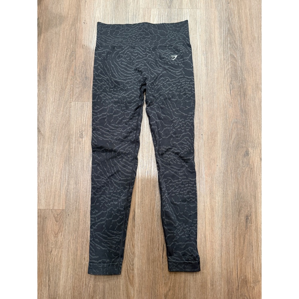 Gymshark Adapt Animal Seamless Leggings Grey Black High Waist Scrunch L B2A2W